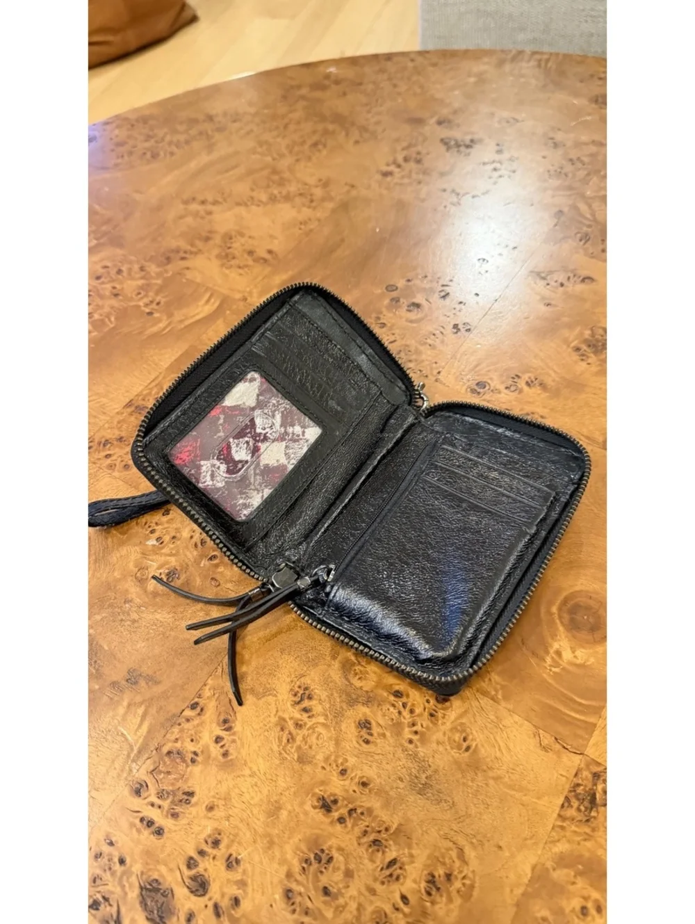 Elliott Lucca Black Woven Leather Wristlet Wallet